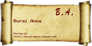 Burai Anna névjegykártya