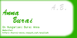 anna burai business card